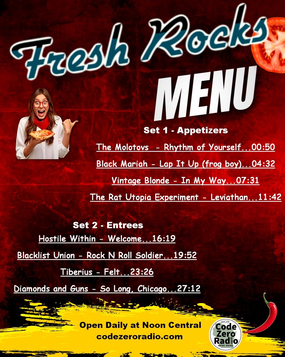 CodeZeroRadio's tweet image. Mid-week reminder to find your new favorite band on Fresh Rocks! Noon central (4am for our Pacific friends) on codezeroradio.com or...
iPhone
tinyurl.com/8z98eafp
aNdroid
tinyurl.com/mtxj7wz5