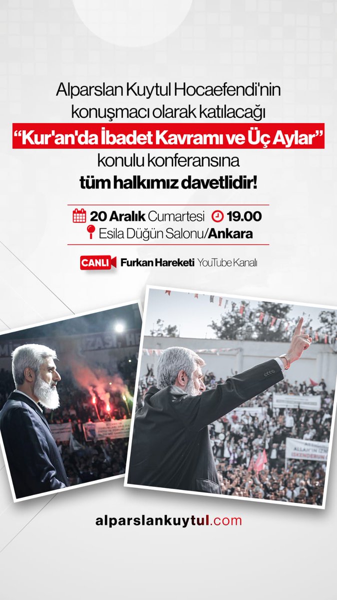 AlparslanHoca AnkarayaGeliyor
Konu: Kur'an'da İbadet Kavramı ve Üç Aylar