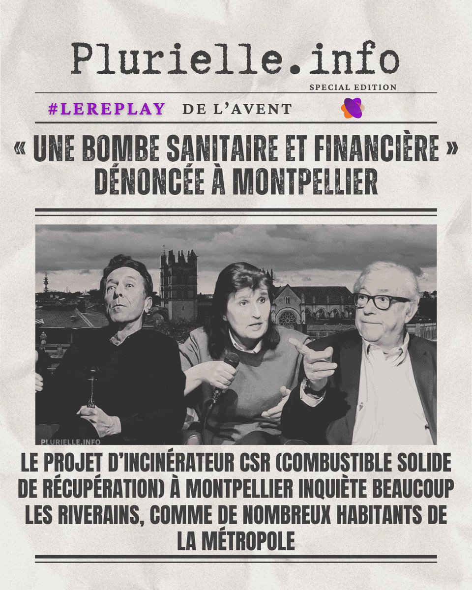 Plurielleinfo's tweet photo. #LEREPLAY de l'Avent... À 3600 mètres de la place de la Comédie, un incinérateur de CSR de 45 000 tonnes menace-t-il #Montpellier ? 👉 Santé publique, pollution, contrats verrouillés ? Un piège industriel et juridique dénoncé par l’opposition à Michaël Delafosse
Article 👉 https://t.co/YB0H60MIuu