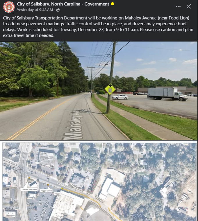 Traffic delays by the new station 3 fire station on Mahaley Avenue. This will take place Dec 23rd.