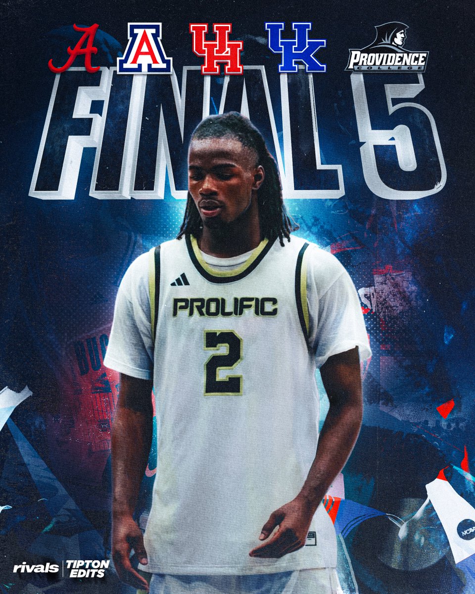 JoeTipton's tweet image. NEWS: 5⭐️ Caleb Holt is down to five schools, his agency @KlutchSports tells @Rivals. 

The 6-5 shooting guard is the No. 3 overall player in the 2026 class. 

on3.com/rivals/news/ca…