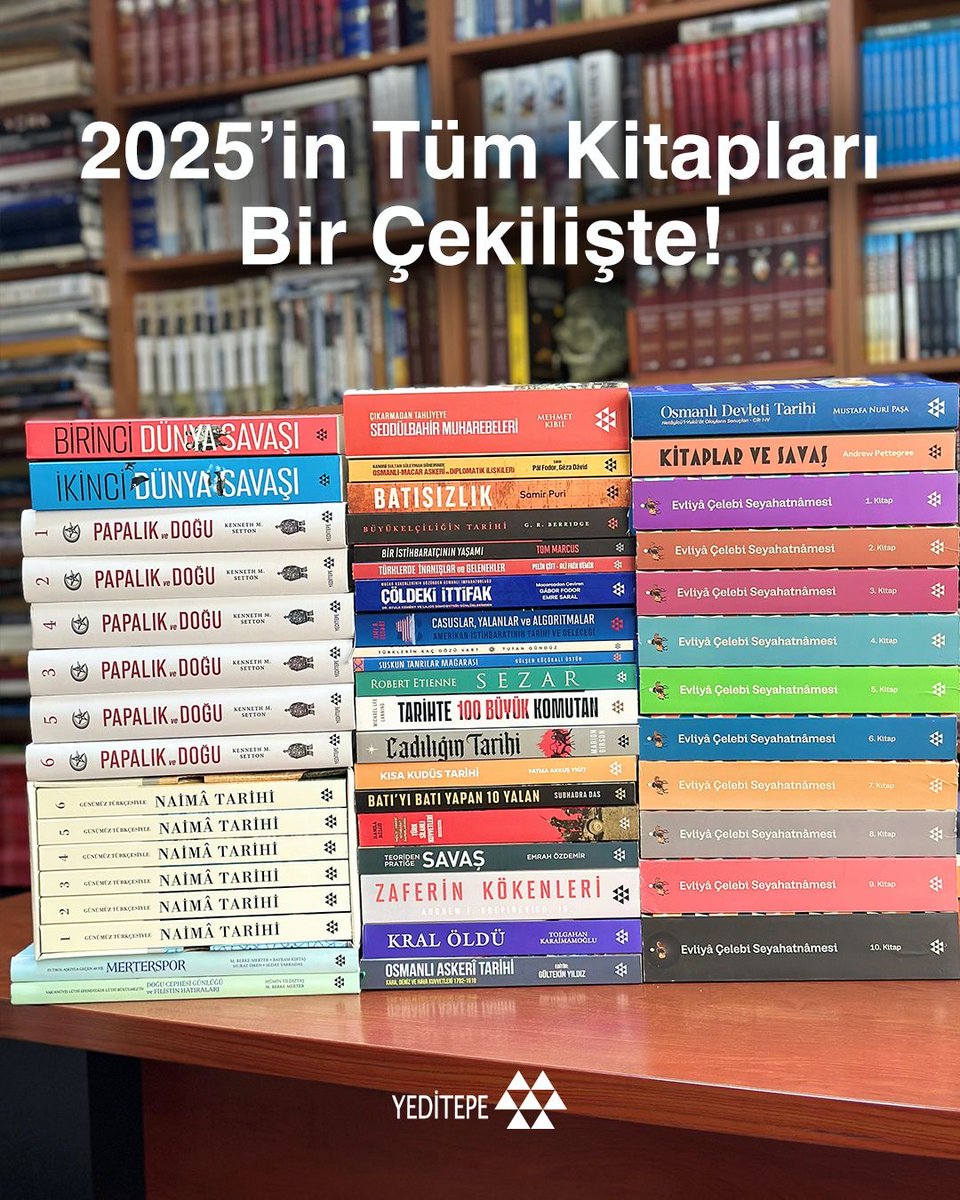 Yayınevimizin 2025 yılında yayınladığı tüm kitaplar bu ÇEKİLİŞ’te! 
Yapmanız gerekenler;
✅ bizi takip et!
✅ bu tweeti beğen ve RT et!
✅ yoruma en çok istediğin kitabı yaz!

* Son gün 04 Ocak 2026 Pazar
