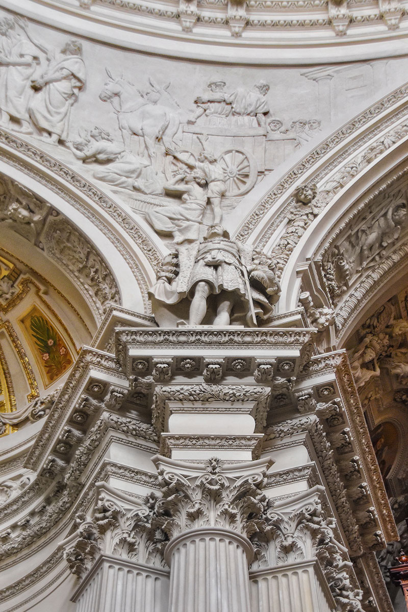 A gathering of Corinthian Columns in the The Berliner Dom (Berlin Cathedral), built between 1894 and 1905 located on an island in the river Spree now known as Museum Island, in central Berlin, Germany.

The heavily ornate capitals aligned in arched domes represent humans