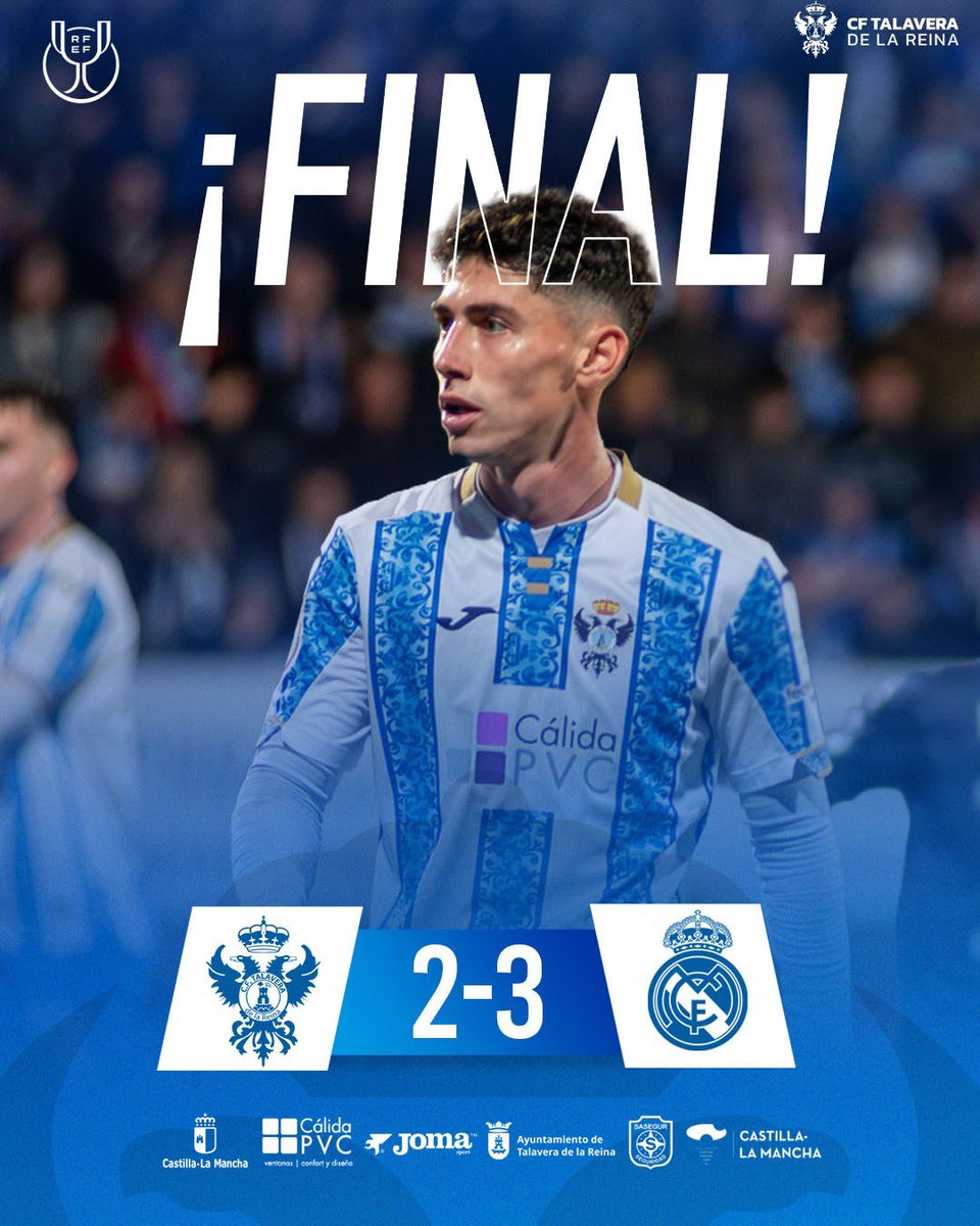 🔚 Final en El Prado.  

Caemos, sí, pero con la cabeza bien alta.  

💙 ¡ORGULLOSOS DE VOSOTROS! 🤍

#CFTalaveraRealMadrid #LaCopaMola