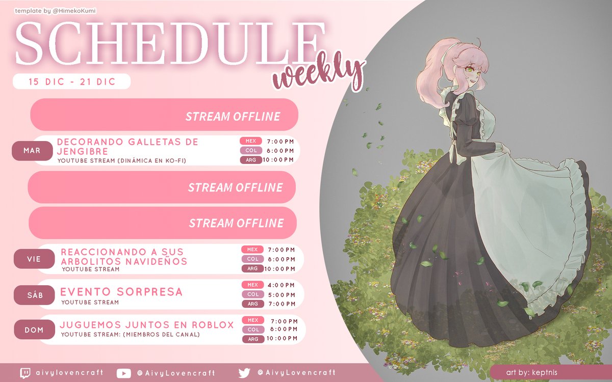 AivyLovencraft's tweet photo. 【Calendario & Tags】
DIC 15 - DIC 21 🎄
GENERAL: #AivyLovencraft
LIVE: #AivyLive
ART: #AivyDraw / NSFW: #HentAivy
FANNAME: #Craftitos
MEMES: #LovenMemes https://t.co/2jjhNyPLf8