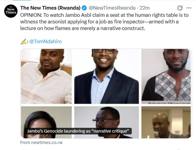 I recognize a pattern when I see one. I am not a member of #JamboASBL but After reading the <a href="/NewTimesRwanda/">The New Times (Rwanda)</a> article, as well as information from Jambo ASBL’s website and statements made by its members, and guided by my personal conscience and the concerns shared by many young