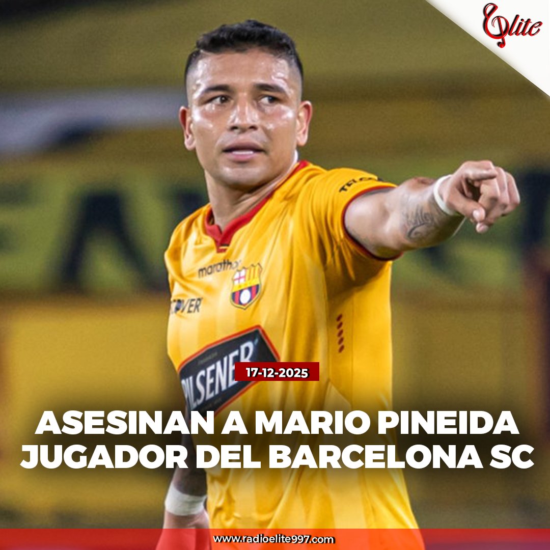 RadioElite997's tweet photo. Luto en el fútbol ecuatoriano, el jugador del Barcelona SC, Mario Pineida ha sido víctima de sicariato en el norte de Guayaquil. El defensa del cuadro amarillo se encontraba junto a su esposa, quien también fue asesinada
#barcelonasc https://t.co/S6PTN1ObZz