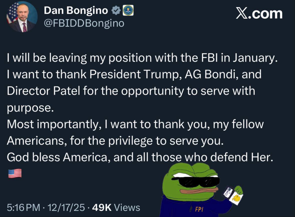 MJTruthUltra's tweet image. #BREAKING

Dan Bongino Confirms that he will be leaving the FBI

Can’t wait to hear his show..