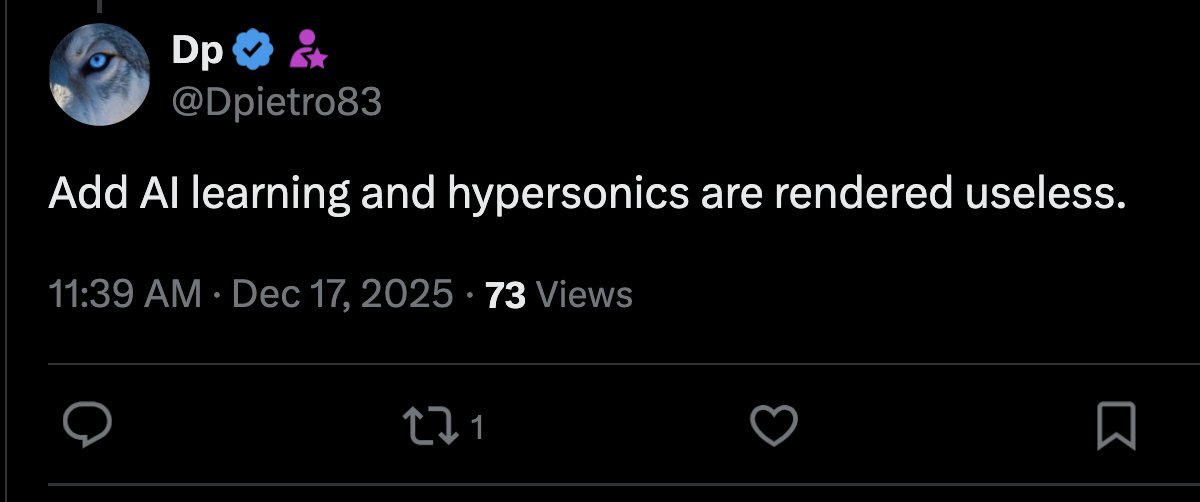 Gaine de plasma, IA et, bien sûr, génie financier gay et magie sexuelle des Blancs, rendent les armes hypersoniques inut