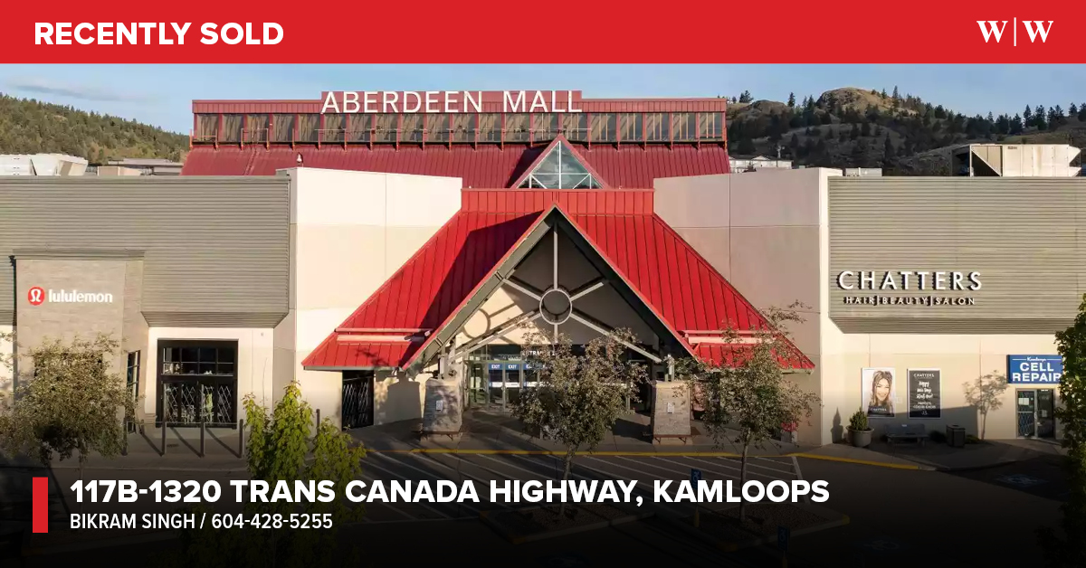 SOLD: 117B-1320 Trans Canada Highway, Kamloops | We are pleased to have represented the Buyer in the sale of Freshslice within the Aberdeen Mall. Open daily, this business is one of the few late night food options in the area. Agent: Bikram Singh.

#WilliamWrightCommercial