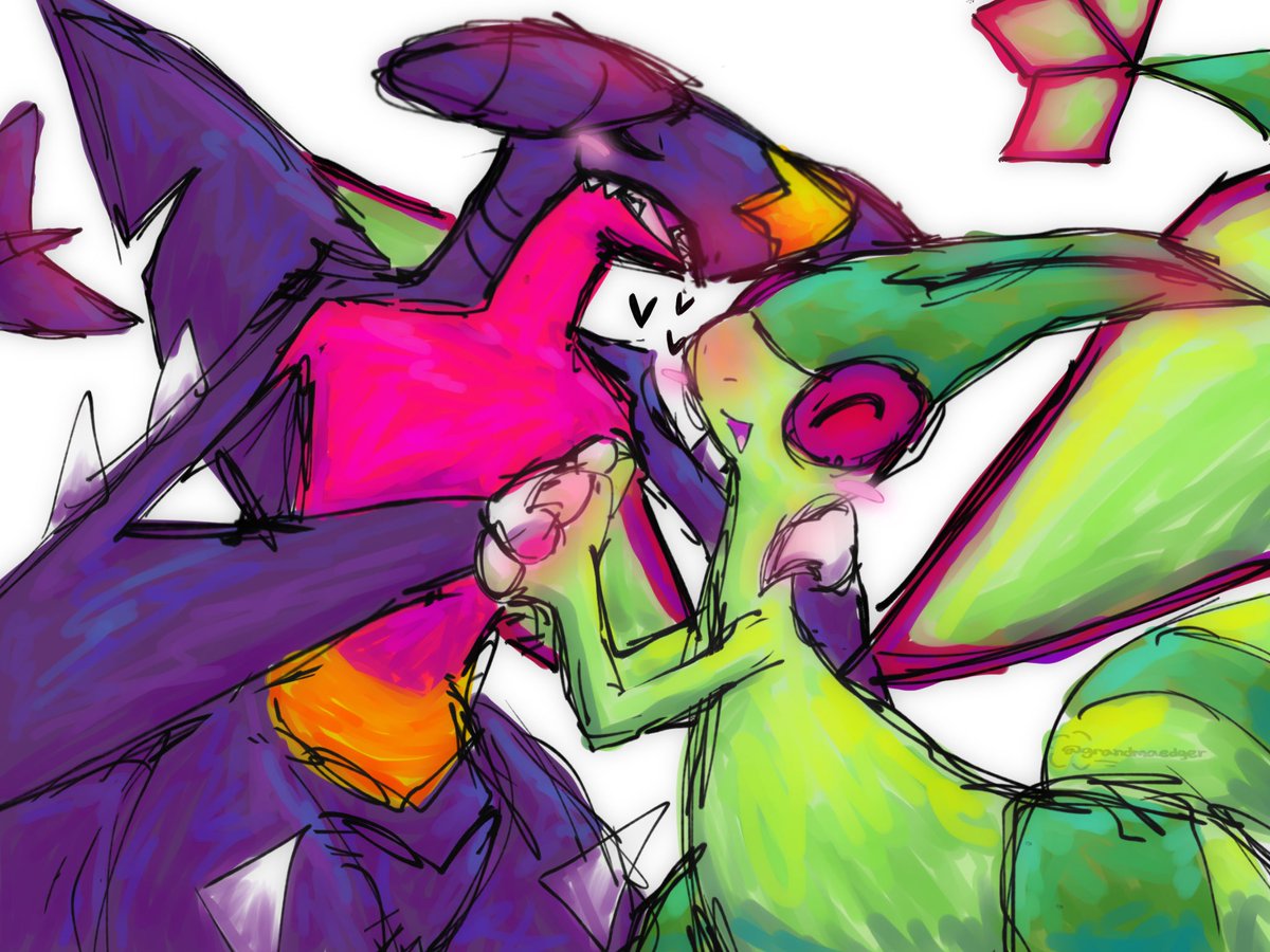 grandmaedger's tweet image. cuties &amp;lt;3
#garchomp 
#flygon