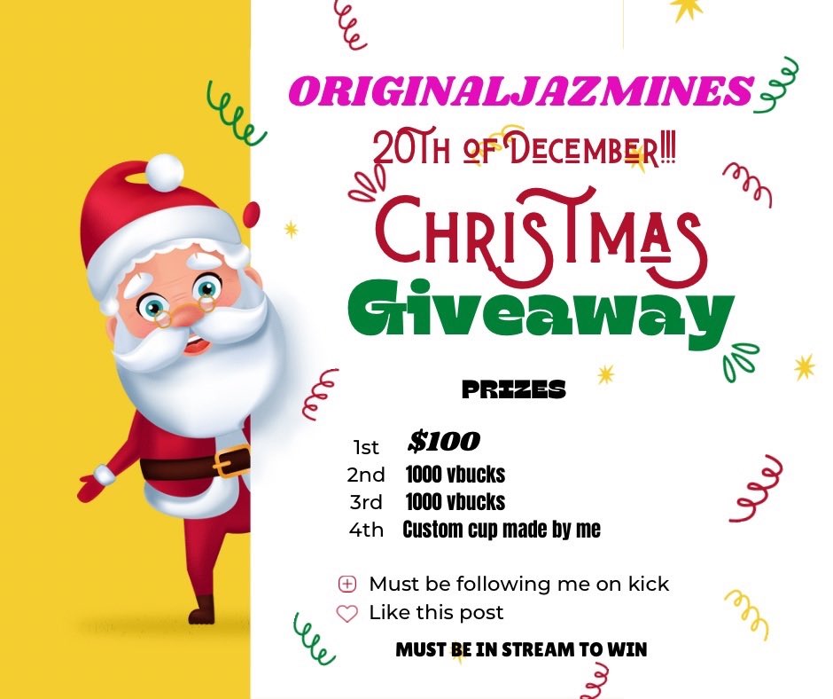 SherniceThomas's tweet photo. 🚨✨ Give away this sat-day (Eastern time) 🚨✨
 1 join discord 👇🏽(vibes chat) found this post and like it✨
https://t.co/hm5kKwu3ac
2. Head over to Kick💚 follow
🩷OriginalJazmine🩷😍
3. You must be in Stream on 20th to be enter &amp; have chance to win a giveaway 
@originaljazmine https://t.co/1M6jMdQ57f
