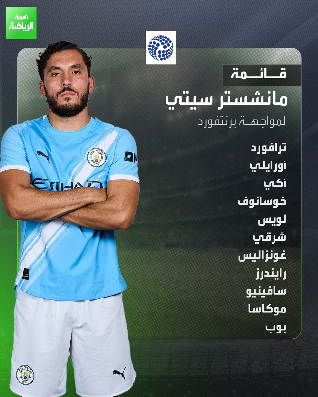 قائمة مانشستر سيتي لمواجهة برنتفورد بكأس الرابطة الإنجليزية 