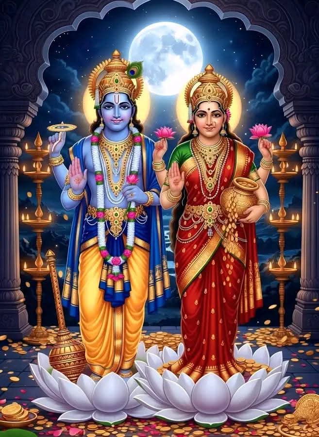 HiNdU05019434's tweet photo. 💢‼️#ॐ_श्री_लक्ष्मी_नारायण_नमः‼️💢
                         🤲🤲

शान्ताकारं भुजगशयनं पद्यनाभं सुरेशं 
            विश्वाधारं गगनसदृशं मेघवर्णं शुभाङ्गम् ।
लक्ष्मीकान्तं कमलनयनं योगिभिर्ध्यानगम्यं 
          वन्दे विष्णु भवभयहरं सर्वलोकैकनाथम् ।। 

(जिनकी आकृति अतिशय शांत है, जो शेषनाग की शैया पर शयन किए हुए हैं, जिनकी नाभि में कमल है, जो देवताओं के भी ईश्वर और संपूर्ण जगत के आधार हैं, जो आकाश के सदृश सर्वत्र व्याप्त हैं, नीलमेघ के समान जिनका वर्ण है, अतिशय सुंदर जिनके संपूर्ण अंग हैं, जो योगियों द्वारा ध्यान करके प्राप्त किए जाते हैं, जो संपूर्ण लोकों के स्वामी हैं, जो जन्म-मरण रूप भय का नाश करने वाले हैं, ऐसे लक्ष्मीपति, कमलनेत्र भगवान श्रीविष्णु को मैं प्रणाम करता हूँ।)

         🔥🙏🪔#जय_श्री_हरि 🪔🙏🔥
🐚⚘️#ॐ_नमो_भगवते_वासुदेवाय_नमः⚘️🐚
      🍁🌴#शुभ_गुरुवार_वंदन 🌴🍁