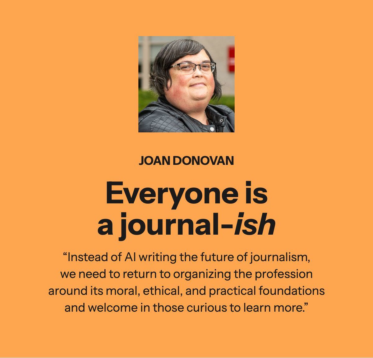 NiemanLab's tweet photo. Everyone is a journal-*ish*, writes @BostonJoan

https://t.co/9G8drPQRYs https://t.co/PhLwcKItCm