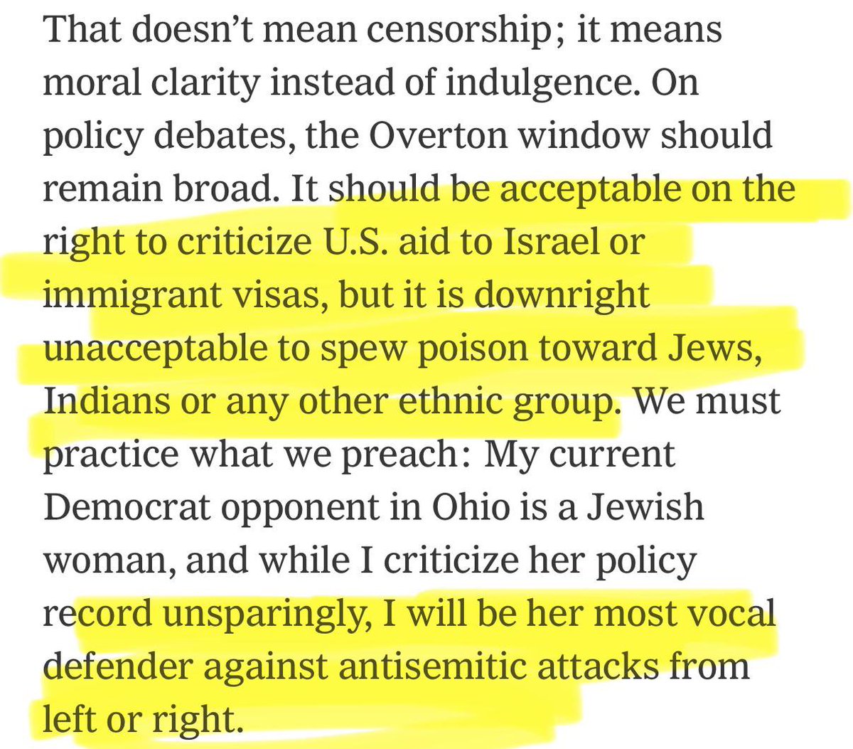 In an exceptional NYT op-ed today, Vivek Ramaswamy warns the post-Trump GOP against its identitarian fringe—like Groypers praising Hitler or hurling racist slurs at Indians (“j33t,” etc.)—calling it “online edgelording” akin to toddlers testing parents’ limits. 

True Republican