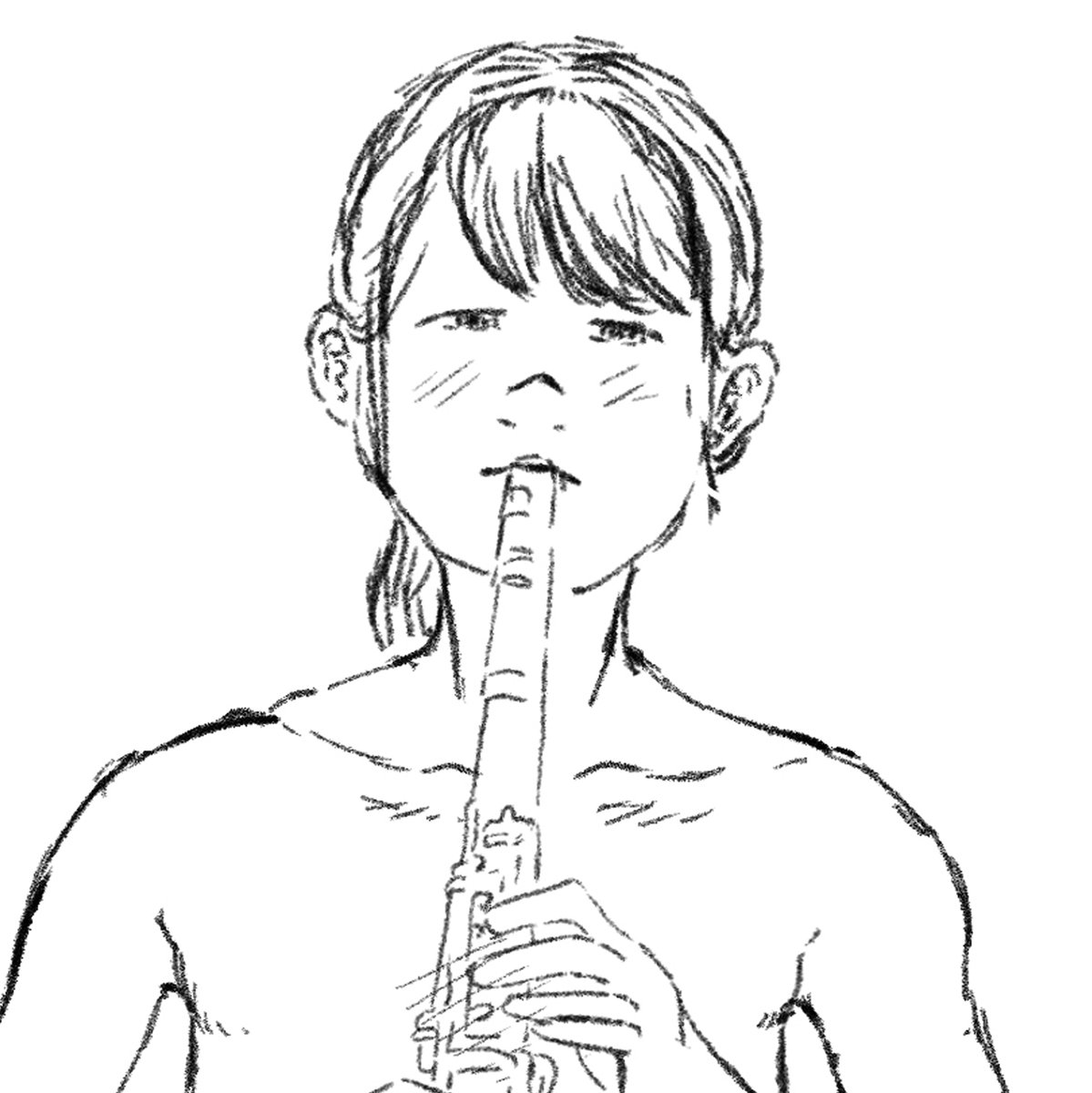 大ラフからちまちま顔を描き直しつづけてるんだけどやっとイメージ決まりつつある。ふぁんぼに全身スケッチの進捗ログあげてます。 