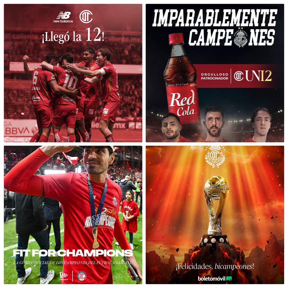 EstadioToluca's tweet photo. Gracias a todos nuestros orgullosos patrocinadores y socios comerciales por sus felicitaciones. Esta copa también es de ustedes.

#Un1do2 | #UN12 https://t.co/LGxYpHWMS6
