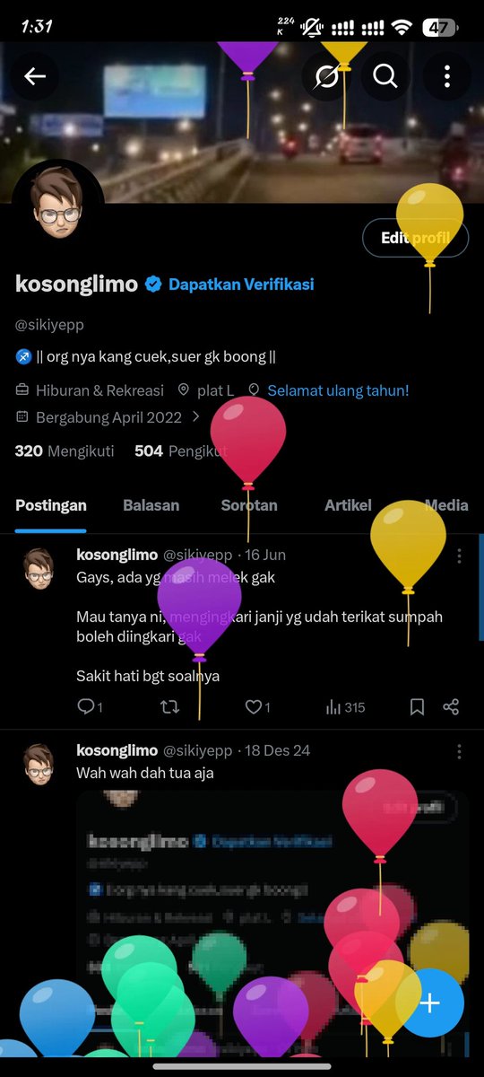 sikiyepp's tweet photo. Ayok balon nya kakak, saya jualannya  setahun sekali mari https://t.co/KxpSZB9ap9