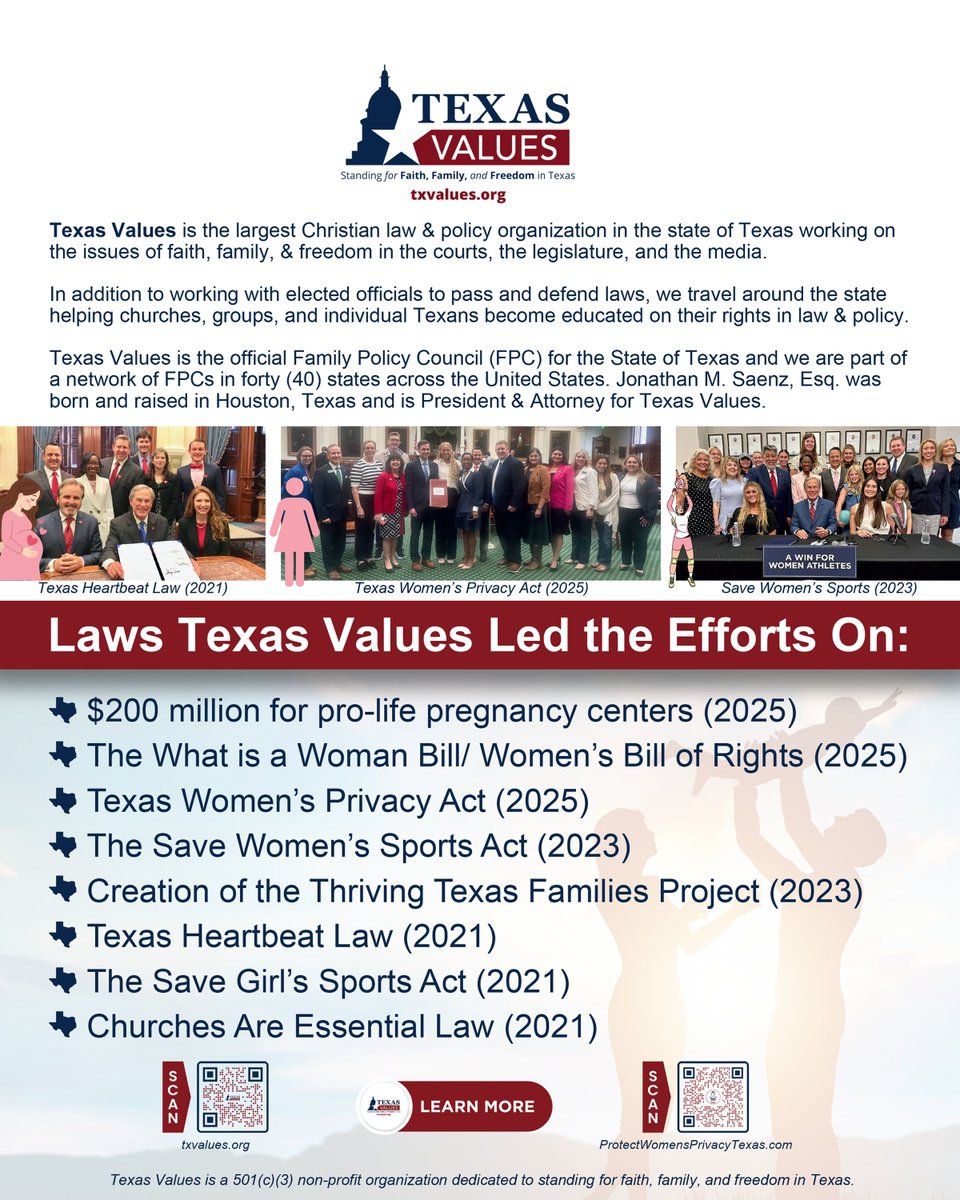 Thank you to <a href="/txvalues/">Texas Values (text txvalues to 797979 for update)</a> for sponsoring the 2026 Winter Symposium!

Join us + stop by their table to learn how they’re defending faith, family &amp; freedom across Texas.

🗓️ January 9-10, 2026 
📍 University of St. Thomas, Houston

🎫Register: givecampus.com/schools/Univer…