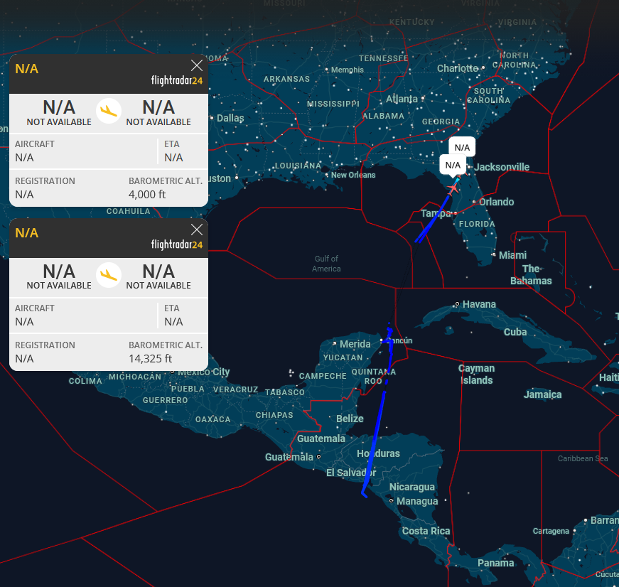 prefix64's tweet image. CBP AMO MAZE604 and MAZE609 returning to Cecil (KVQQ)🇺🇸  from Liberia (MRLB)🇨🇷

MAZE604 | N423SK | #A5085E | P-3 LRT
MAZE609 | N403SK | #A4B960 | P-3 LRT