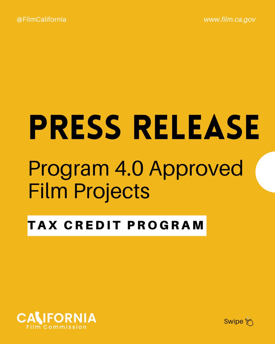 FilmCalifornia's tweet image. Governor Gavin Newsom today announced that 28 film projects have received awards through the CFC's Tax Credit Program. These include a new film from Academy Award-winning filmmaker Ang Lee, as well as a Long Beach-set biopic produced by Snoop Dogg.  #FilmCalifornia #California