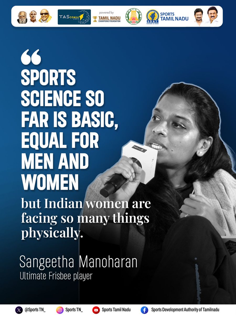 SportsTN_'s tweet photo. A powerful perspective from Sangeetha Manoharan on women’s realities in sport and the need for athlete-centric solutions.

@CMOTamilnadu
@TNDIPRNEWS
@Udhaystalin

#TASCON #SDAT #sportsconclave2025 #SportsTN #SDATsportsconclave https://t.co/ipzF2AnTLw