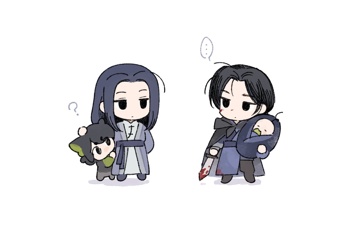 冷脸、剑客、中分长发、单身带娃……还都吃饭不给钱（？ ​​​
#罗小黑战记 #燕云十六声