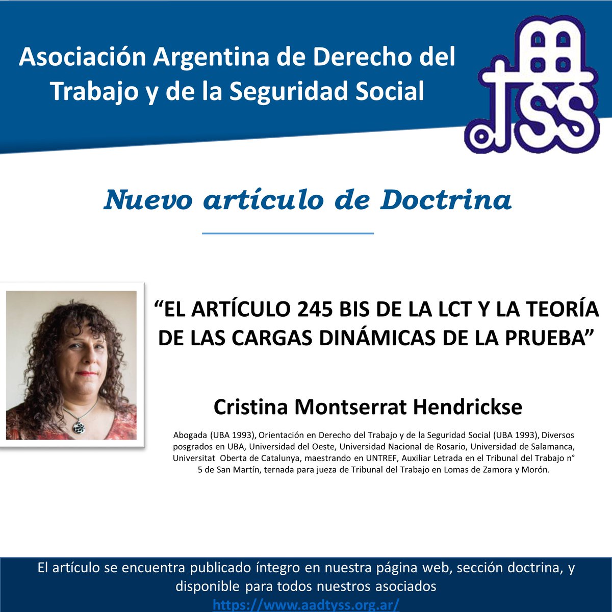Nuevo artículo de Doctrina 2025