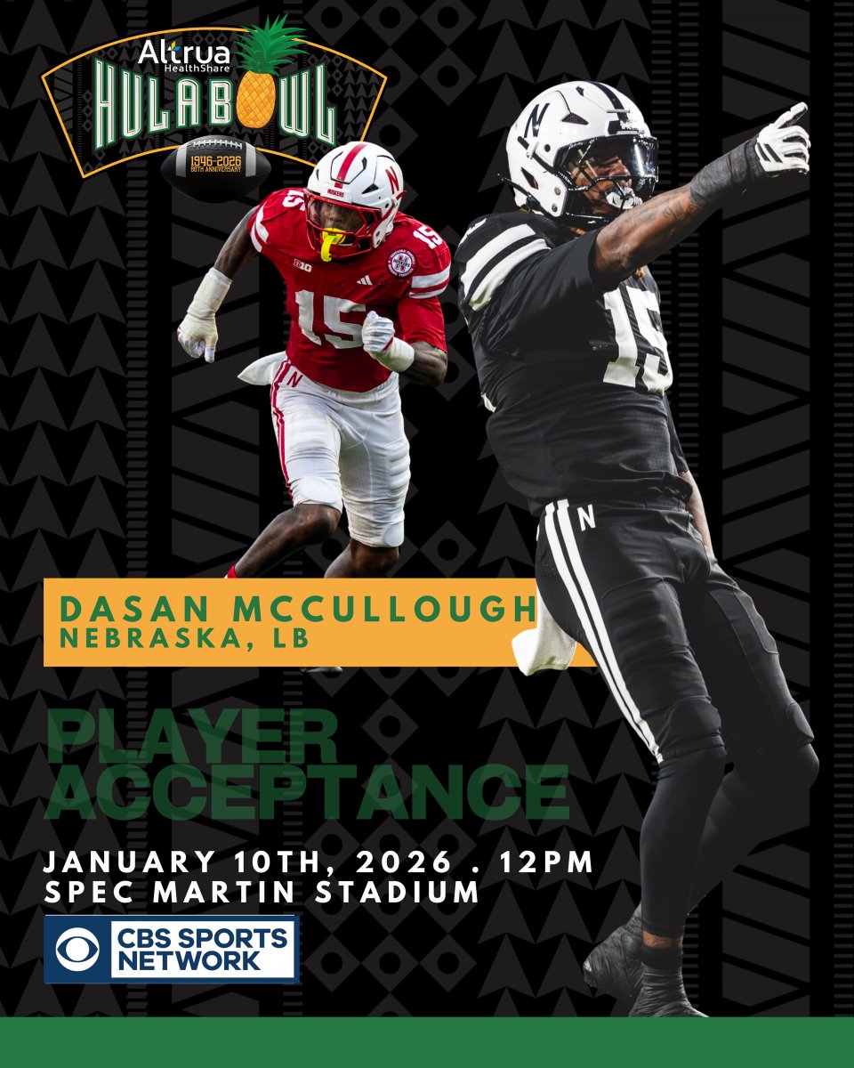 Hula_Bowl's tweet photo. Next stop: Hula Bowl!!! @dasan2022 has officially accepted his invite to the 2026 Altrua HealthShare Hula Bowl All-Star Game!! https://t.co/JPTxHJa8z2