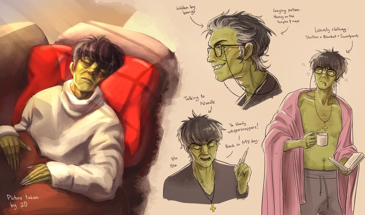 kezillustrator's tweet image. can you tell how much i love old man murdoc #gorillaz