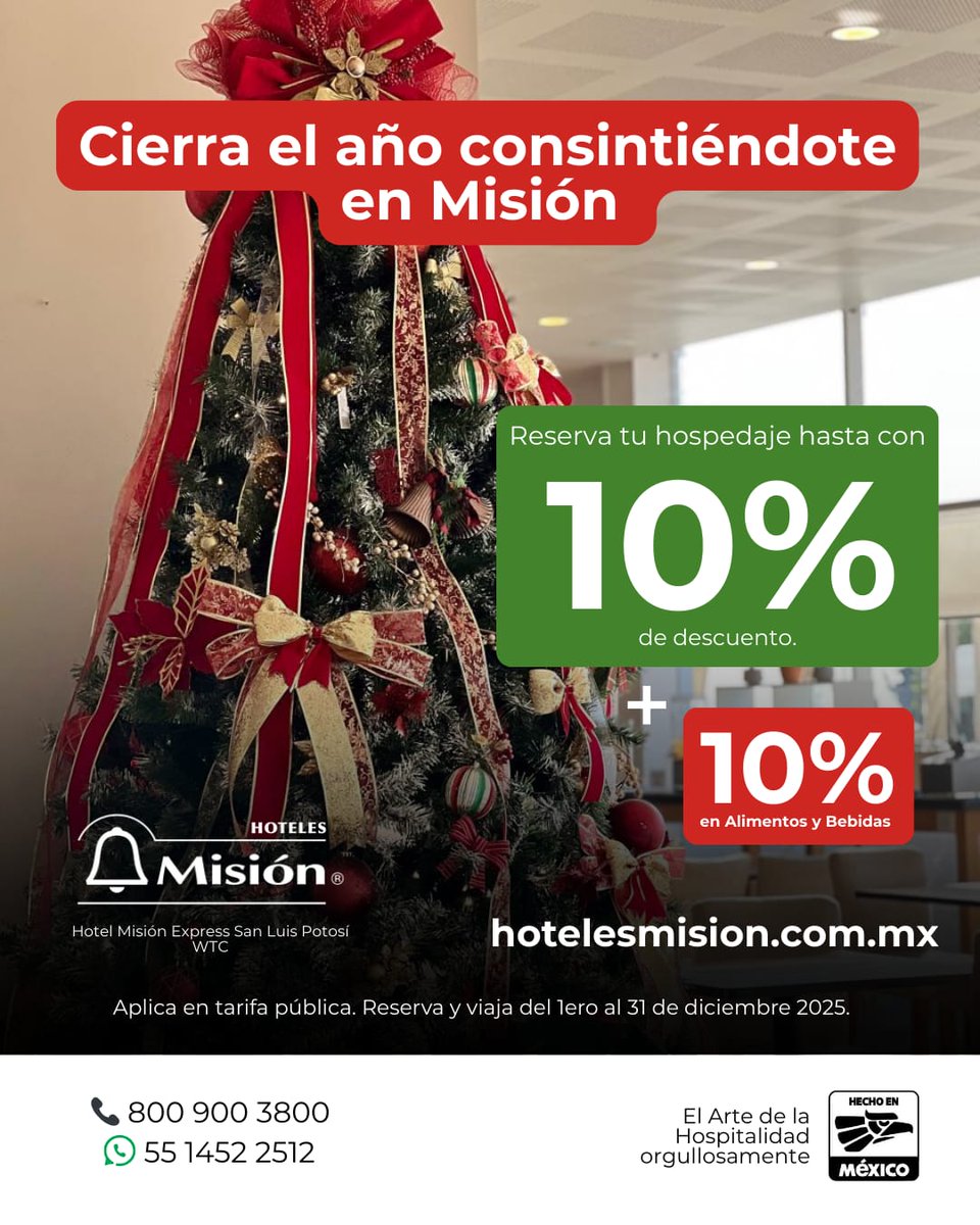Estás vacaciones, viaja y descansa con nosotros 🔔🧳

🌐hotelesmision.com.mx 
📞800 900 3800
🤳🏽WhatsApp: 55 1452 2512
👩🏽‍💻O solicita tu cotización a través de nuestro formulario: bit.ly/467rlp1

#HotelesMisión #ViajaConMisión