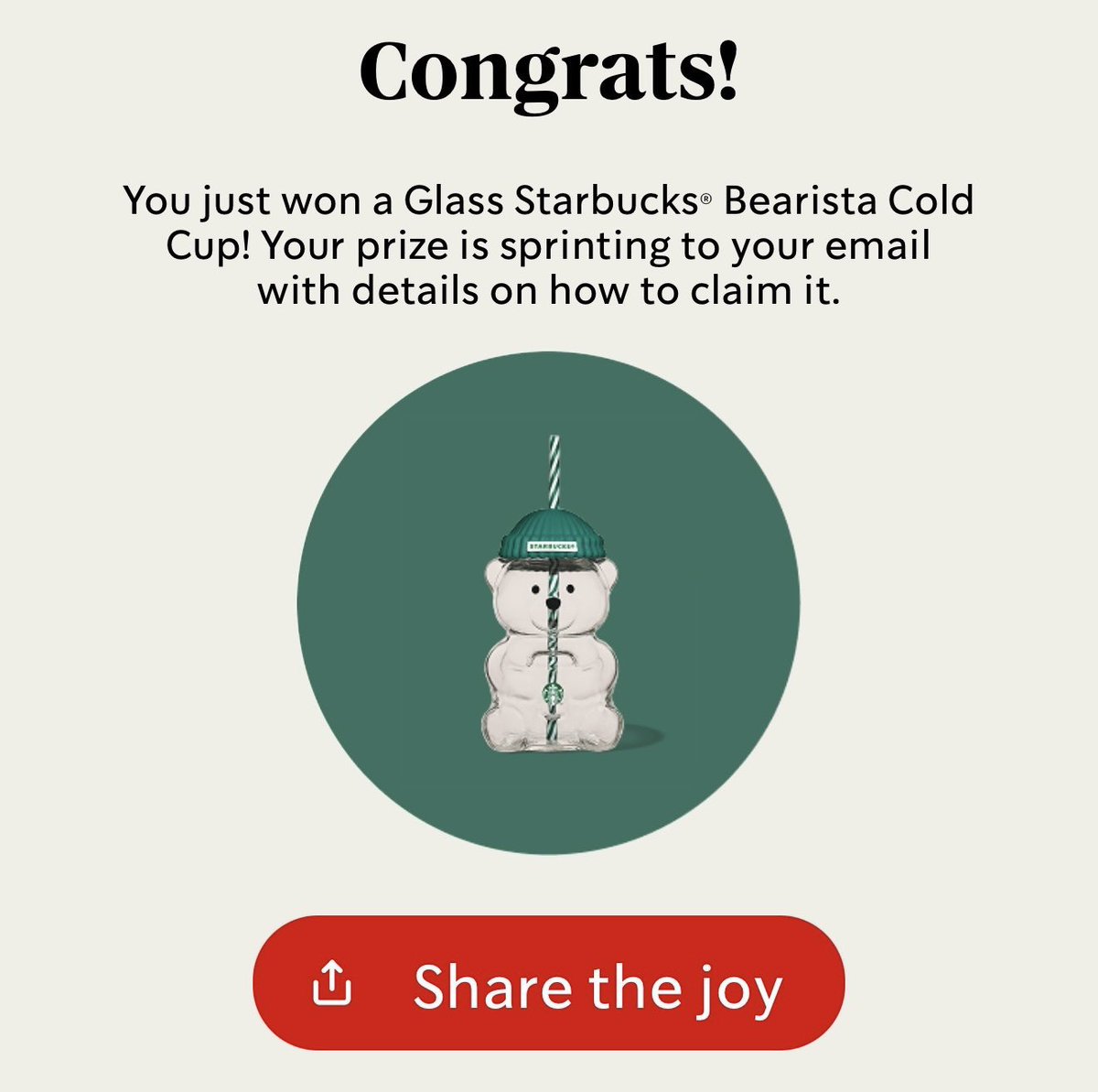 built2cop's tweet image. STARBUCKS IS BACK WITH FREE GIFT CARDS + GLASS BEAR CUPS

The holiday instant win game is live again.

Play daily for FREE to win:
– Starbucks gift cards
– Free drinks
– Grand prizes + more

Takes 1 minute. Extra chances with purchases.
starbucksforlife.com/landing