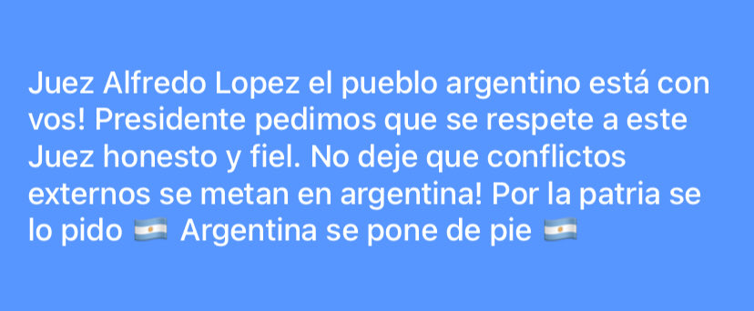 LucreLavaque's tweet photo. El pueblo argentino esta con el Juez Alfredo Lopez. Injustamente acusado. Por ser católico en un país católico . Por defender la vida y por buscar la verdad en las estafas de las vx. Soy testigo d q la antitetánica me provocó la trombosfilia. 
@JuezLopezMDP 
#justiciaporlopez https://t.co/ukmHine9hs