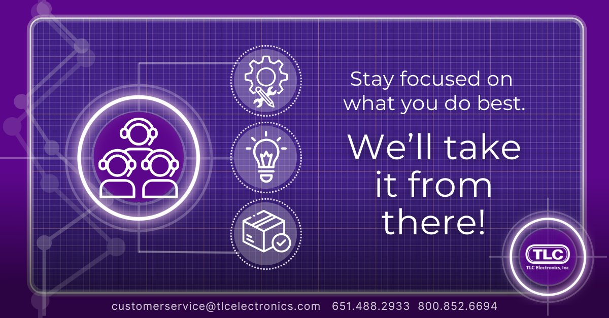 🟦 When “Customer Service” Isn’t Enough   

Ever feel like you’re explaining your needs… but not being   understood?

That’s why, at Minnesota-based TLC Electronics, we don’t stop at answering   questions, we solve problems.
 
📧 customerservice@tlcelectronics.com