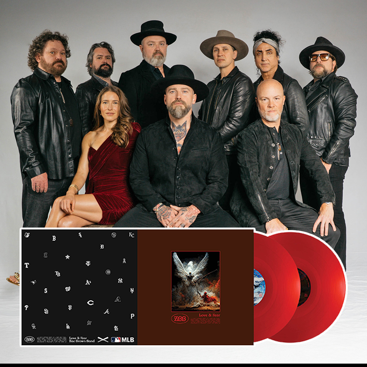 MLB's tweet photo. Zac Brown Band has dropped an exclusive MLB-themed vinyl of their new album “Love &amp; Fear” 🔥

The limited-edition drop features an MLB-themed sleeve containing representation from all 30 clubs ⚾️ https://t.co/pTc62iM75Y