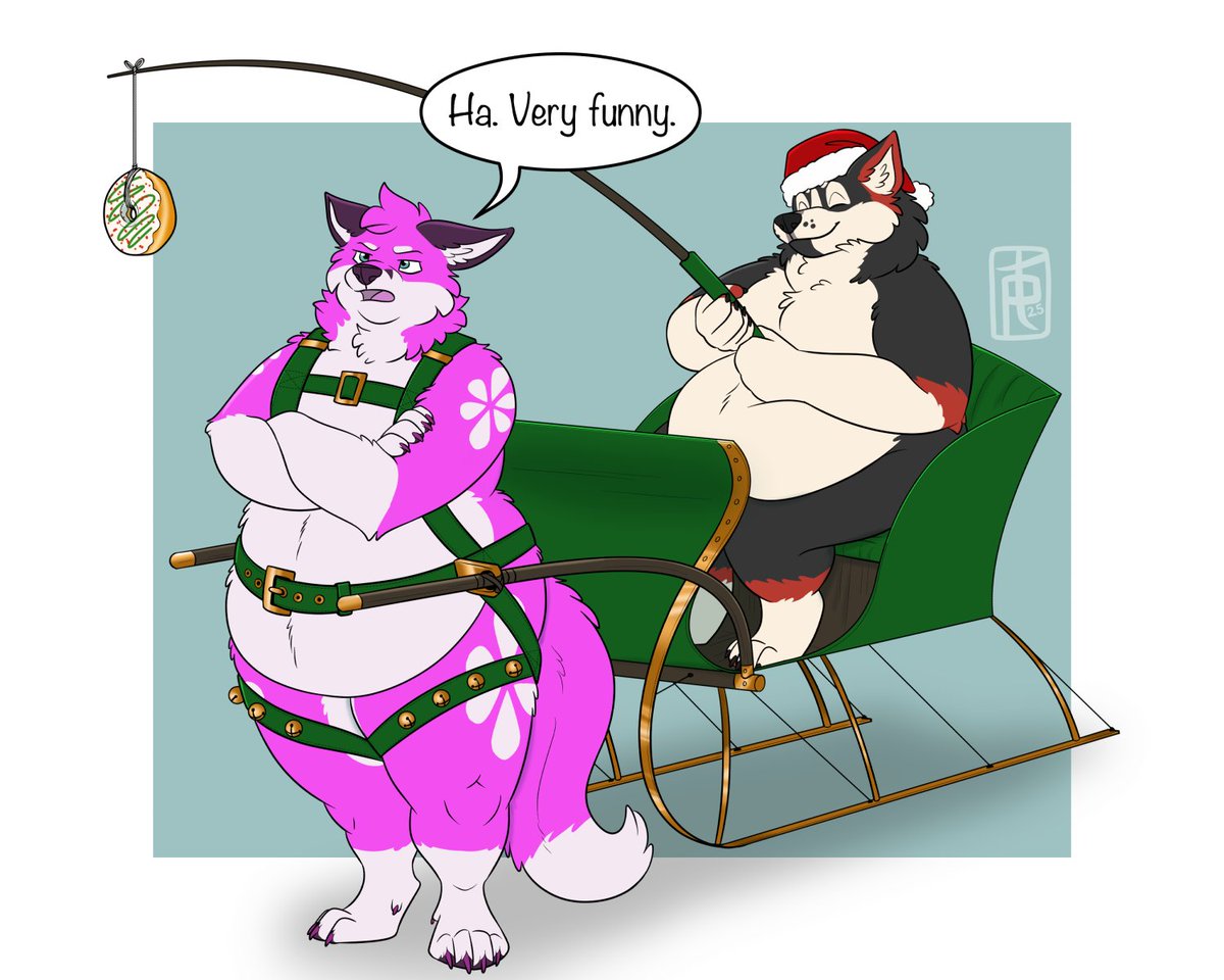 BayleiFox's tweet image. Don't know how @WolfBearz  thinks we're going anywhere this Christmas even with some treats! 🍩🦊🍩

🎨 @PalehornTea