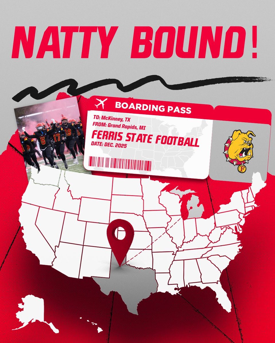 FerrisFootball's tweet image. Next Stop Texas! #NattyBound