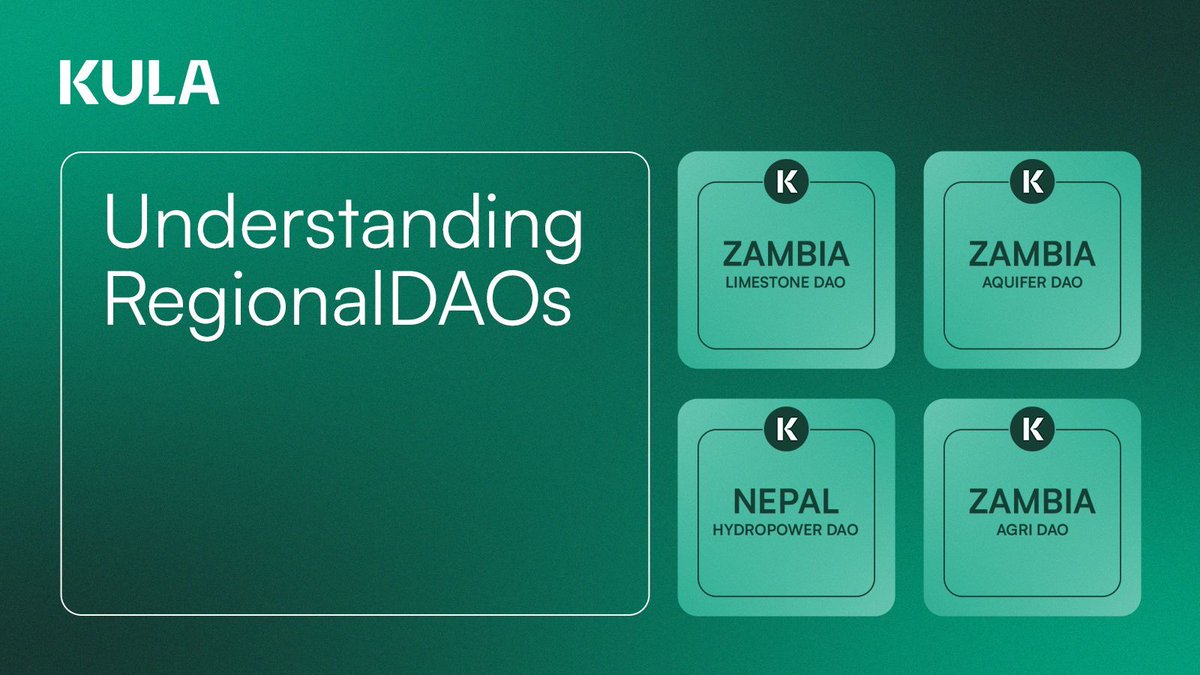 RegionalDAOs give communities a structured way to govern specific real asset projects within the Kula ecosystem.

Each region operates with its own oversight, voting cycles, and accountability measures, allowing participants to focus on local priorities while contributing to a