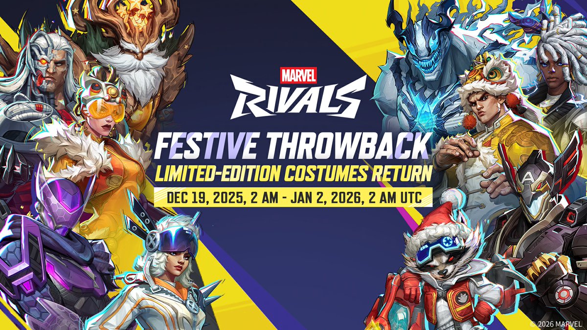 🎁 FESTIVE THROWBACK is almost here!

Legends never fade away - they return in glory. For a limited time, iconic bundles are making their comeback, bringing back unforgettable looks, signature power, and pure Marvel flair.

From storm-charged might to winter-born chaos and primal