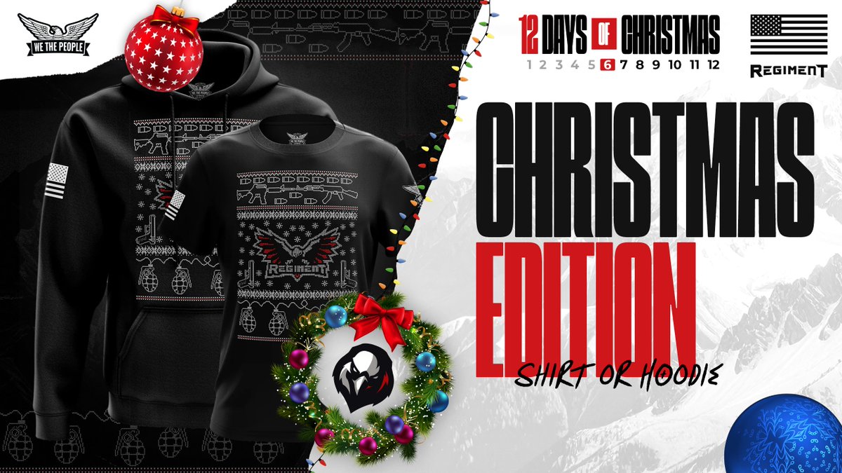 RegimentGG's tweet image. 🎶 On the sixth day of Christmas, REGIMENT gave to me…a free shirt or hoodie! 🎶

🟥 Follow @RegimentGG 
🟩 RT / Like
🟥 Comment #12DaysofRG

#WeHaveYourSix | #12DaysofRG