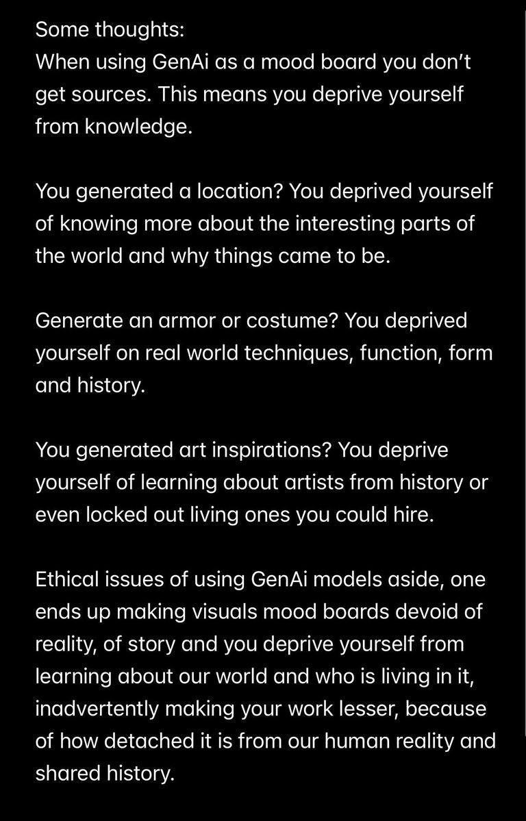 Yes, exactly.  Furthermore, using GenAi as references is all about deprivation.

Here’s what I mean 👇