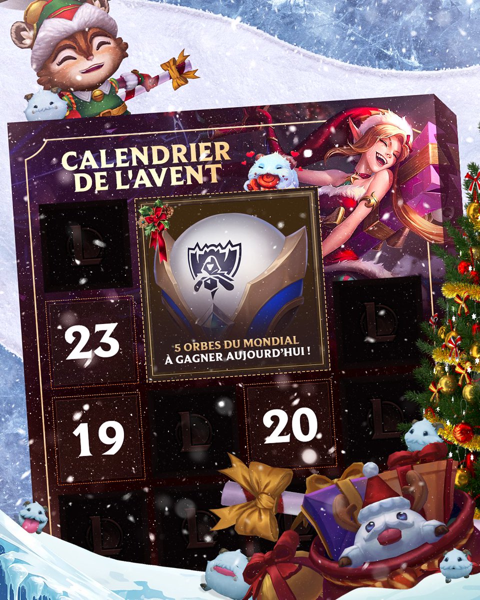 🎁 Jour 17

5 nouveaux orbes à gagner aujourd'hui ! 

Pour participer :
🔴 Follow <a href="/LoL_France/">League of Legends FR</a> 
🔴 Like ce post
🔴 Dis nous le plus haut rang que tu as eu sur LoL !

Bonne chance à toutes et tous !