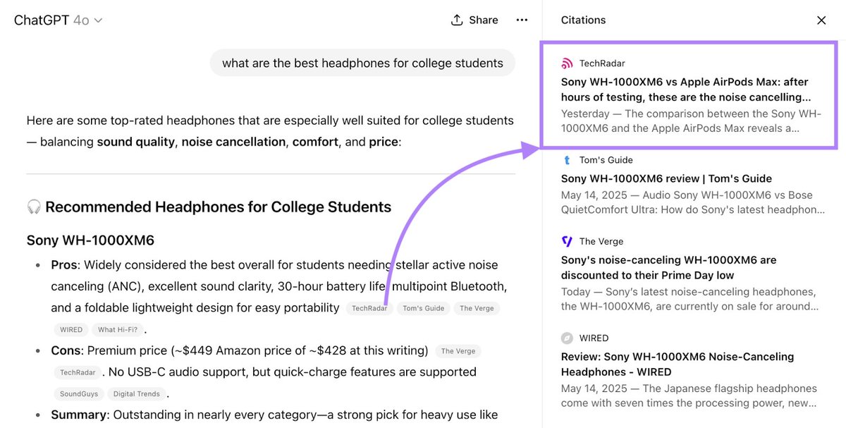 Turns out, ChatGPT uses Google (not just Bing or its own index).

Abhishek Iyer proved it by creating a fake webpage only Google could find. ChatGPT cited it. Leigh McKenzie tested it too and found that ChatGPT Plus uses Google 👇 social.semrush.com/48XpSVX.