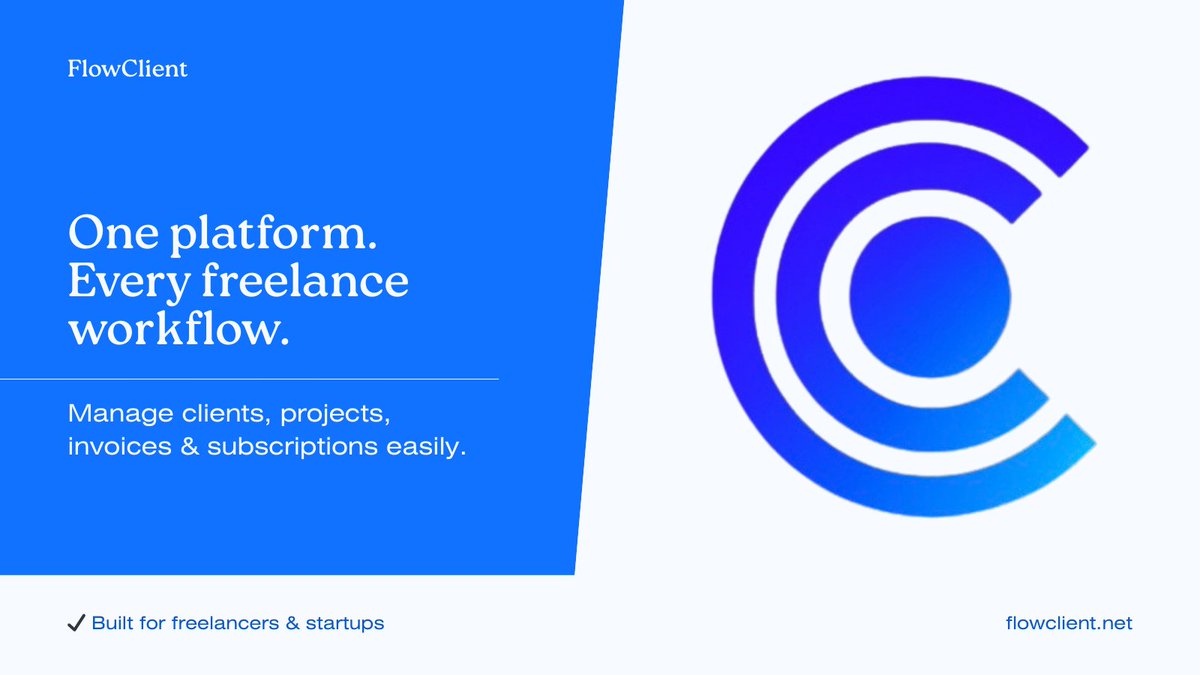 FlowClientAI's tweet image. Managing clients, projects and invoices shouldn’t be complicated.
 FlowClient brings everything freelancers need into one simple platform.

🚀 Try it free for 14 days
🔗 flowclient.net