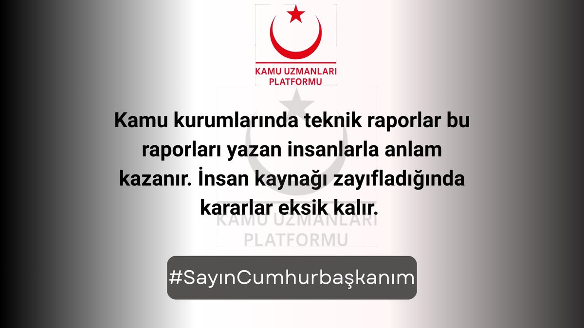 Kamu yönetiminde kalite kontrol, teknik kadroların varlığıyla mümkündür. Kontrol zayıfladığında hatalar sistematik hale gelir. #SayınCumhurbaşkanım