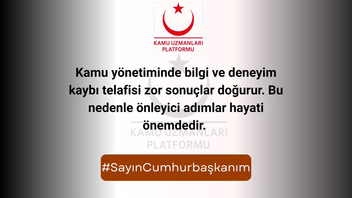 Kamu yönetiminde uzmanlık kaybı, kısa vadede fark edilmez. Uzun vadede ise ağır maliyetler üretir. #SayınCumhurbaşkanım