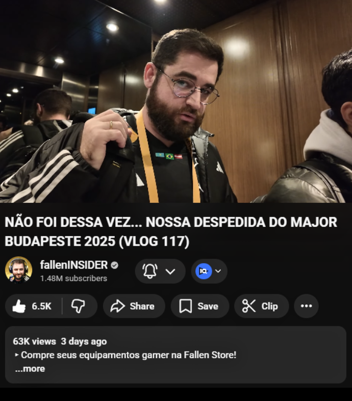 Ozzny_CS2's tweet photo. FalleN &amp; karrigan's retirement will not only be very sad for competitive Counter Strike, but also a huge loss for CS content

Their vlogs are some of the best CS content out there https://t.co/aR9ksEUARr