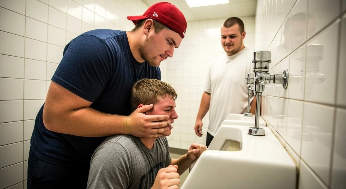 The worst part of living with a #meathead #collegefootball #jock are the #surprise #wedgies you get. The #alphamale #footballer's post-#workout #armpit headlocks aren't great, either. Then there's the #swirlies that come out of nowhere...
#AlArt #Swirly #Wedgie #College #Football