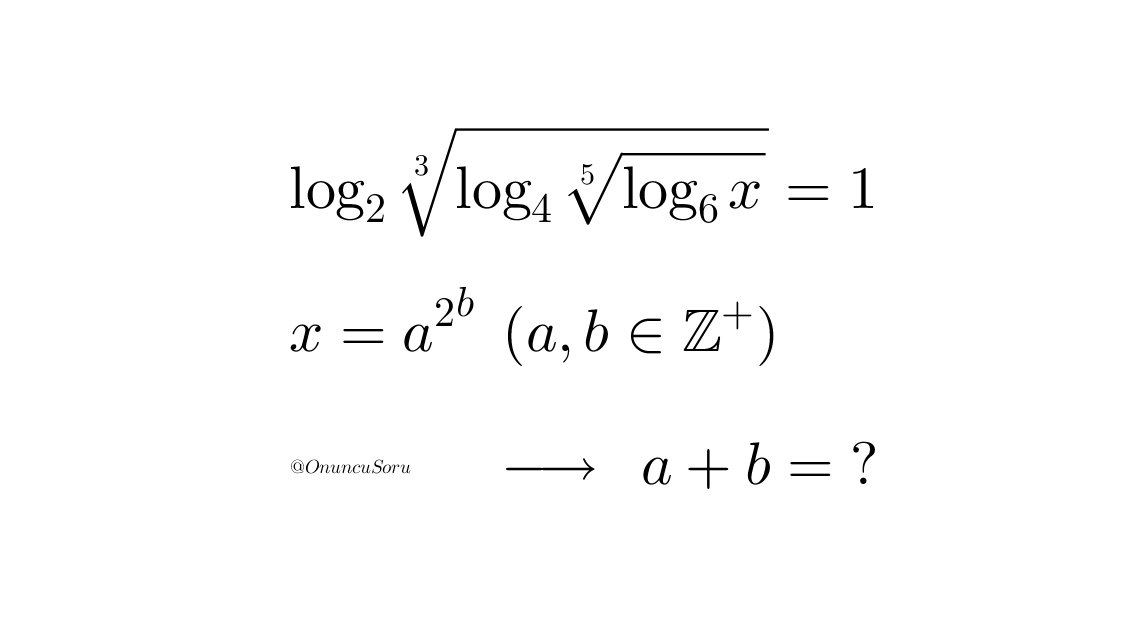 OnuncuSoru's tweet photo. #mathematics #algebra #question  #logarithm #radical https://t.co/FdEWYTDUmQ